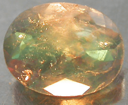 Alexandrite under incandescent light